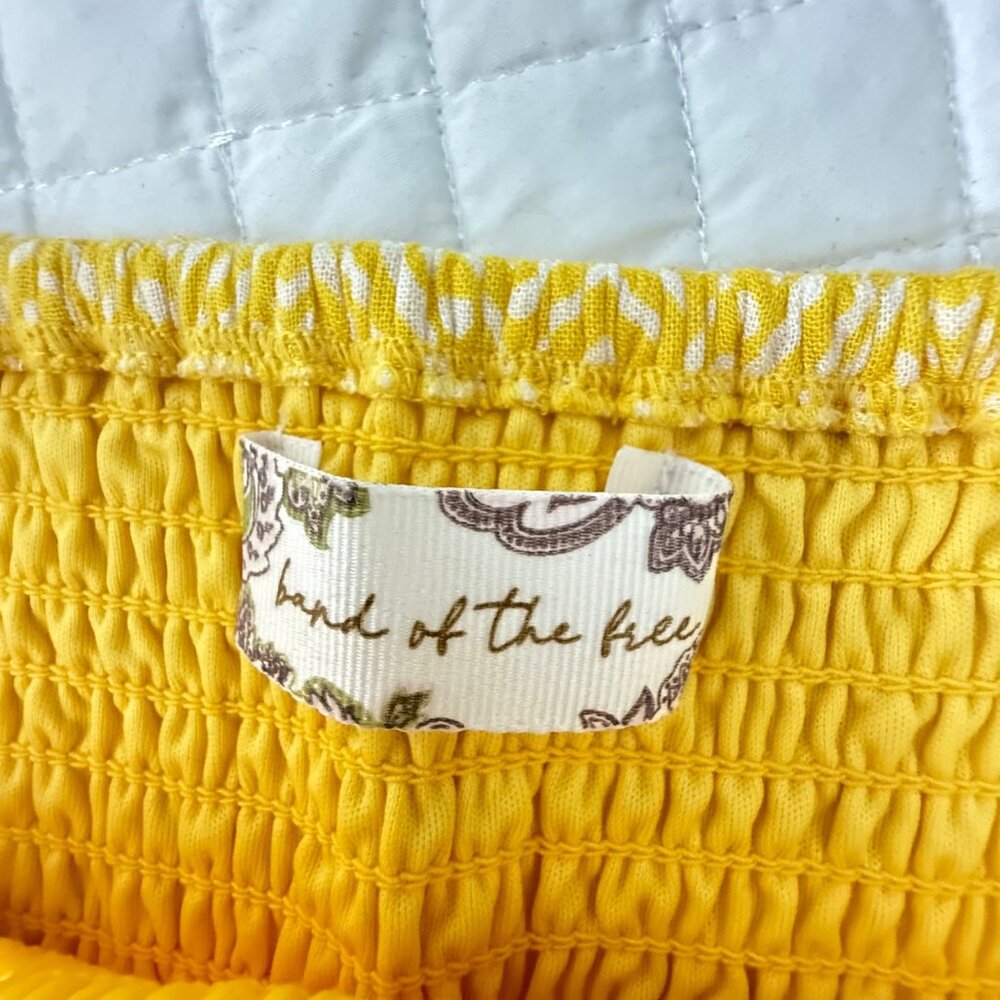 Yellow Smocked 2-Piece Skirt Set With Lace Trim By Band Of The Free, Size S - Picture 6 of 8